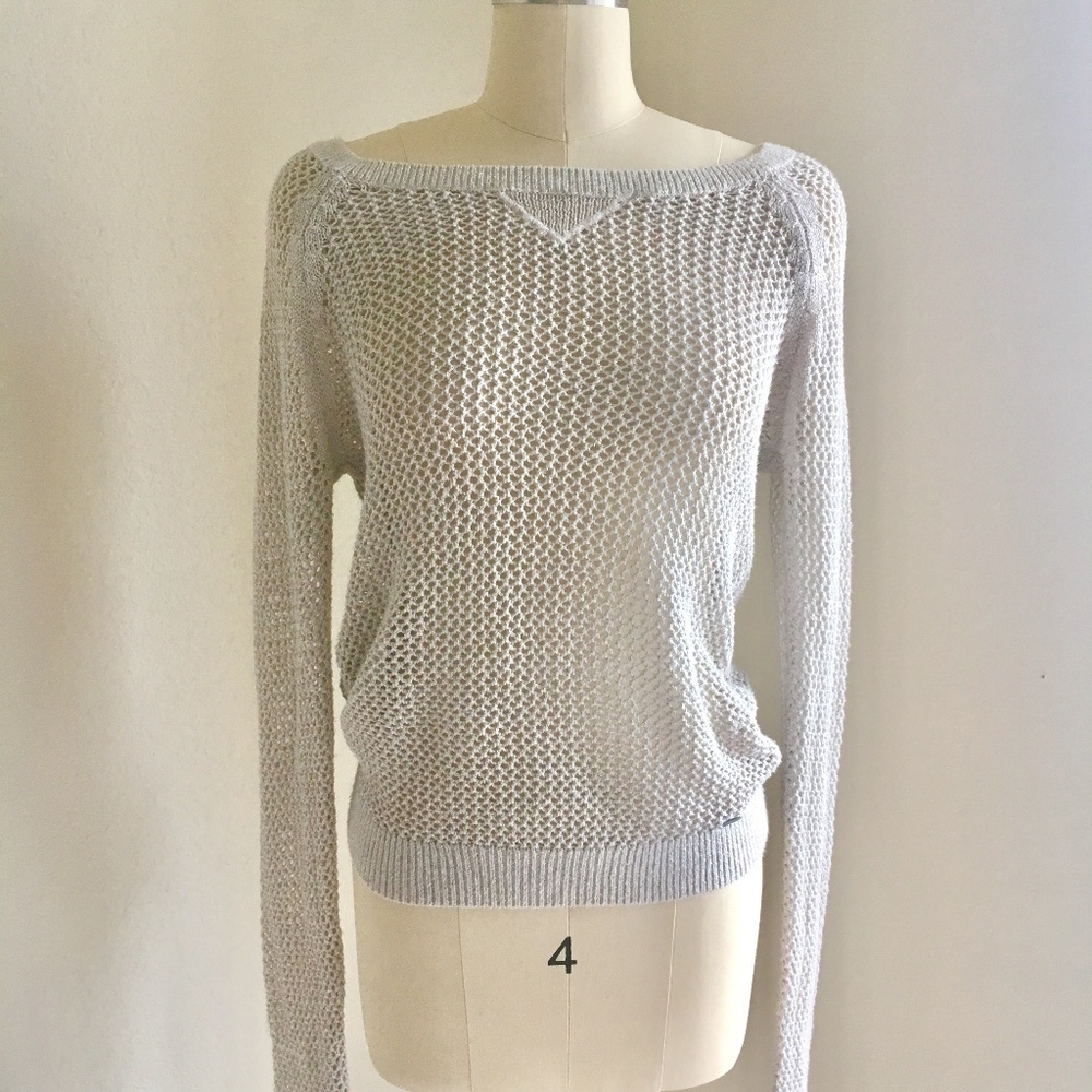 Hollister Knit Sweater/Cover up with Gold Accents